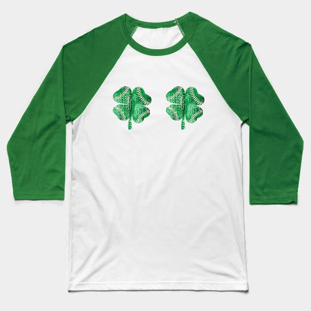 Irish Shamrock Boobs Saint St.Patrick's Day Baseball T-Shirt by UranusArts